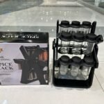 18-Piece Glass Jar Rotating Spice Rack