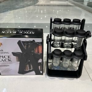 18-Piece Glass Jar Rotating Spice Rack