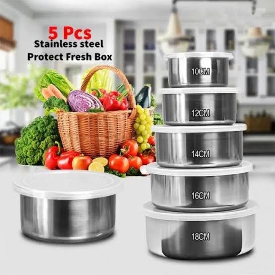 Stainless Steel Food Storage Containers with Lids – Set of 5
