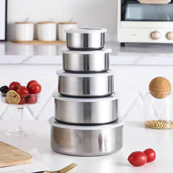 Stainless Steel Food Storage Containers with Lids – Set of 5