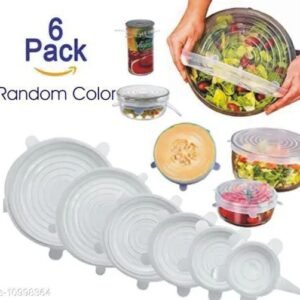 6-Piece Reusable Silicone Food Covers – Different Sizes