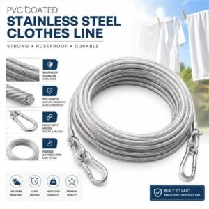 Stainless Steel Clothes Hanging Rope – 15 Feet