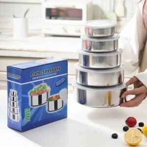 Stainless Steel Food Storage Containers with Lids – Set of 5