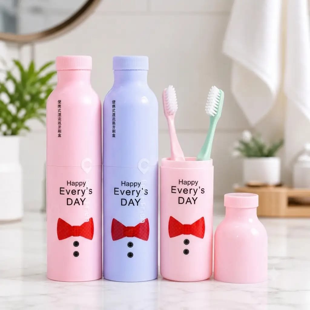 Portable Toothpaste & Toothbrush Holder Case