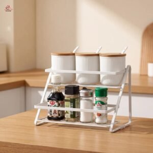 2-Tier Spice Rack Organizer – Kitchen Storage Solution