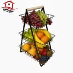 3-Layer Metal Fruit Basket – Multi-Tier Kitchen Storage Organizer