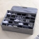 Foldable Socks Organizer Box – 24 Cells Oxford Cloth Drawer Storage Organizer