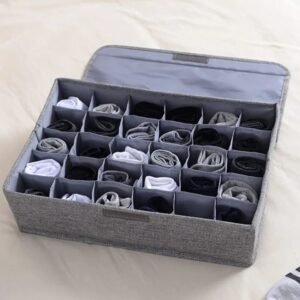 Foldable Socks Organizer Box – 24 Cells Oxford Cloth Drawer Storage Organizer