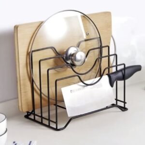 Iron Pot Lid Holder – Metal Kitchen Lid Organizer