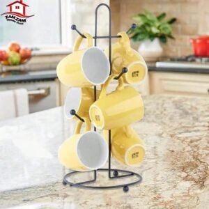 Iron Mug Stand Tree – Modern Kitchen Coffee Cup Holder Rack