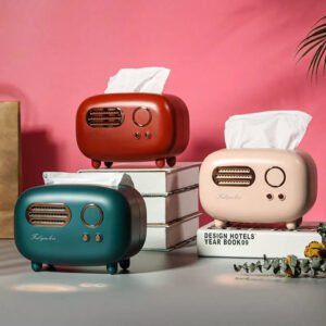 Radio-Shaped Tissue Box – Retro Decorative Tissue Holder for Home & Office