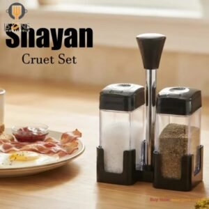 Shayan Cruet Set – 2-Piece Transparent Plastic Oil and Vinegar Dispenser Set