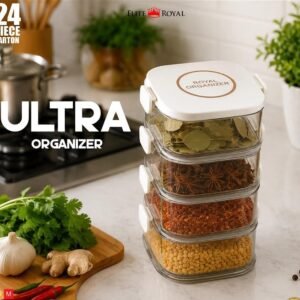 Ultra Organizer 4-Tier Stackable Spice Container set by Elite Royal.