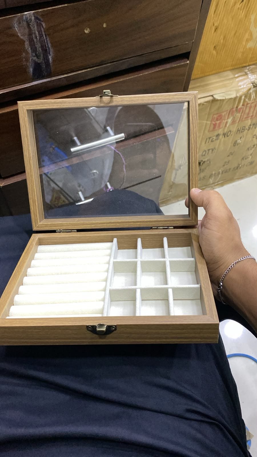 Wooden Transparent Jewelry Organizer – Elegant Jewelry Storage Box