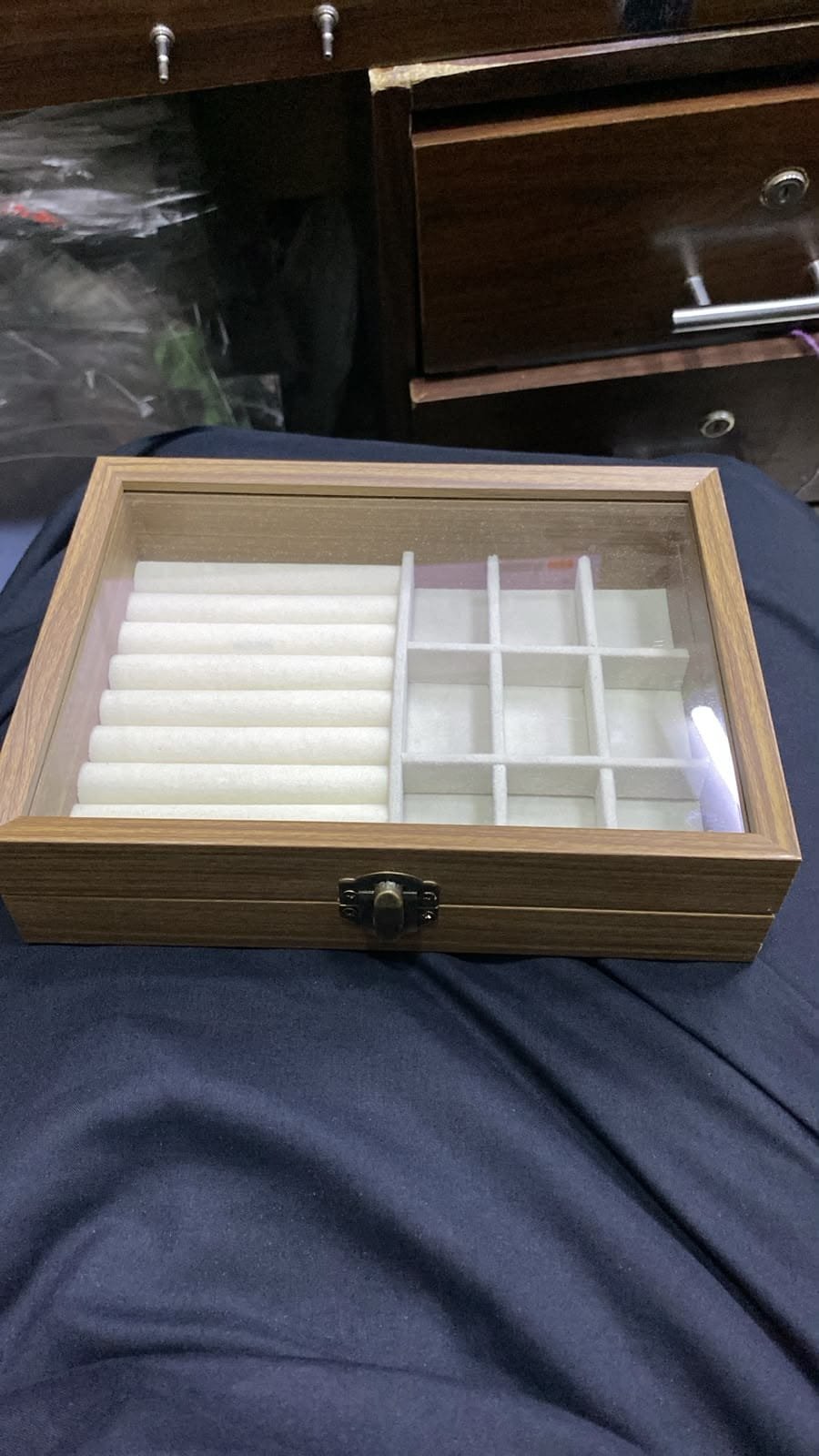 Wooden Transparent Jewelry Organizer – Elegant Jewelry Storage Box