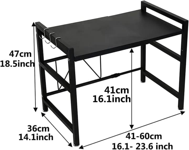 Extendable Heavy-Duty Microwave Oven Rack – Space-Saving Kitchen Organizer