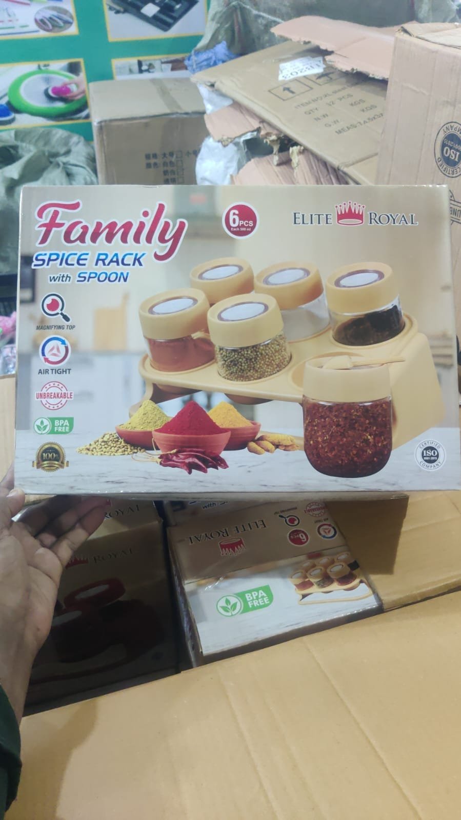 Elite Royal Family 6-Piece Spice Rack Set with Spoons