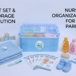 Multi-Purpose Blue Baby Essentials Storage Box for Bottles, Lotions, Clothes & Accessories