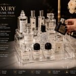 Luxury Mirror Glass Perfume Tray – Vanity Storage & Cosmetic Organizer