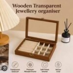 Wooden Transparent Jewellery Organizer – Elegant Jewelry Storage Box