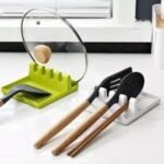 Plastic Kitchen Utensil Rest with Spoon, Spatula & Pot Lid Holder – Multipurpose Kitchen Organizer