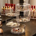 Acrylic Rotating Jewelry Organizer with Lid – 4-Layer Transparent Jewellery Storage Box